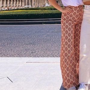 Zara marine straight patterned jeans